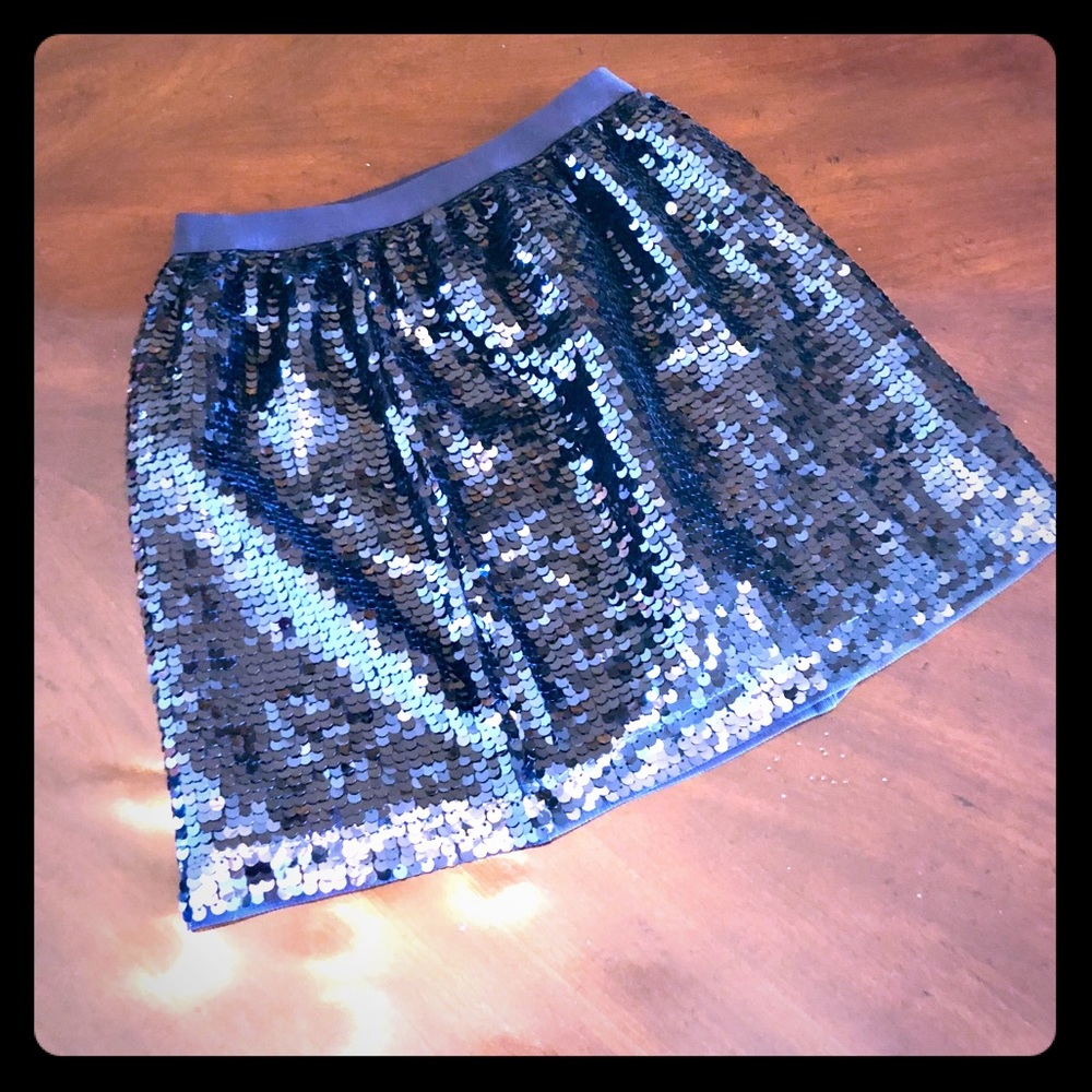 The Children’s Place Navy Sequin Skirt Sz M - 7/8